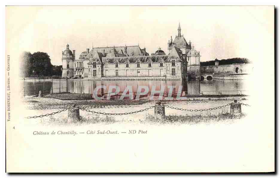 Château de Chantilly — Côté Sud-Ouest — Yves ROUBINEAU, Librairie, Chantilly