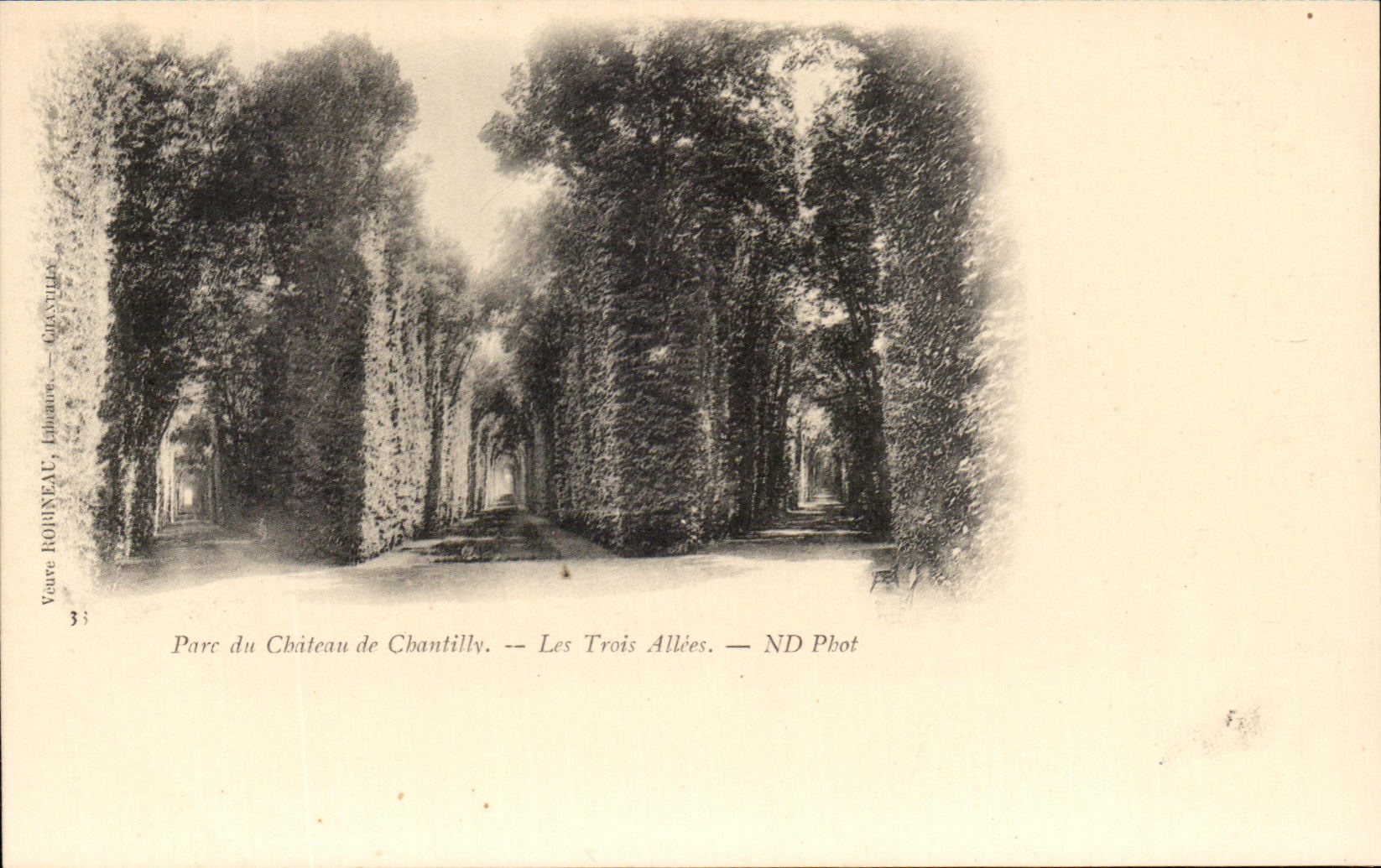 Parc du Château de Chantilly — Les Trois Allées — Veuve ROBINEAU, Chantilly