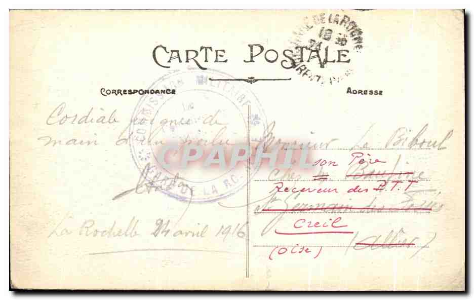 CPA La Rochelle Le Port Et Les Phares Bateaux — Verso