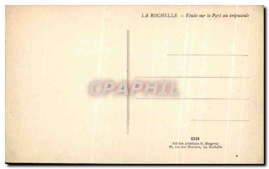 CPA La Rochelle Etude sur le Port au Crepuscule Bateaux — Rückseite