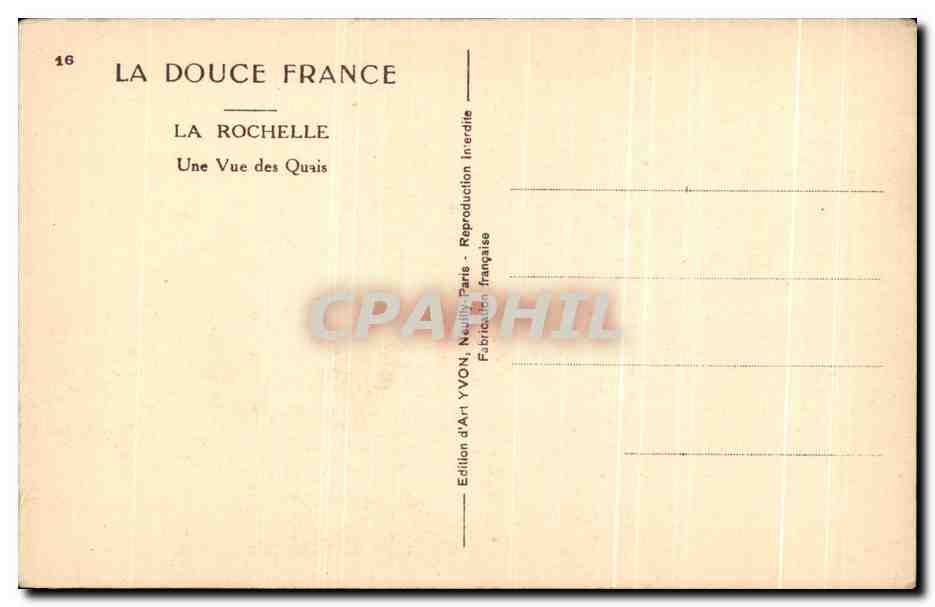 CPA La Rochelle Une Vue des Quais Bateaux Pecheurs — Verso