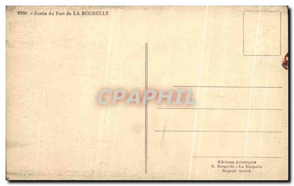 CPA La Rochelle Sortie du Port Bateaux — Verso
