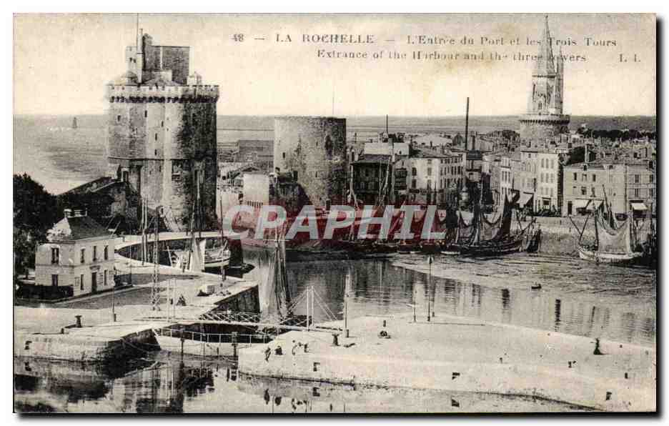 La Rochelle — L'Entrée du Port et les Trois Tours — L. L.