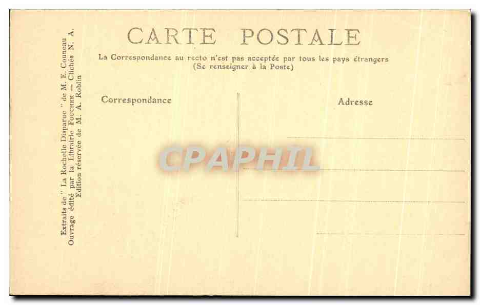 La Rochelle Disparue — Vieille Porte Saint-Nicolas — Édition M. A. Roblin — Verso
