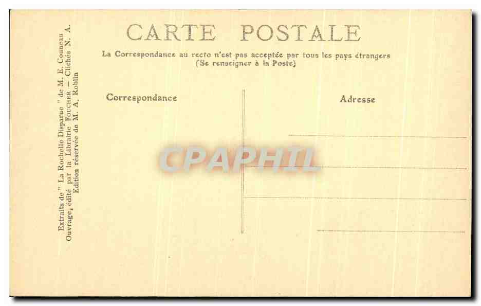 La Rochelle Disparue — La Porche de Saint-Sauveur — Édition M. A. Koblin — Verso