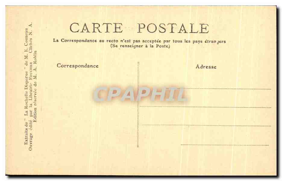 CPA La Rochelle Disparue Entree du Port Bateau Garneray — Verso
