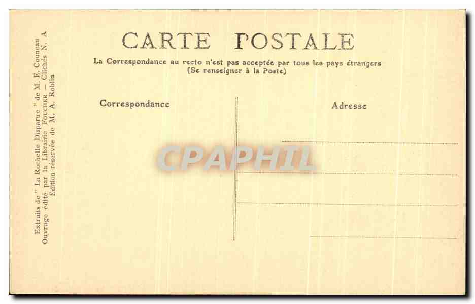 Disappeared La Rochelle — The Saint-Sauveur Bridge (Canal Side) — Edition by M. E. Conneau — Back
