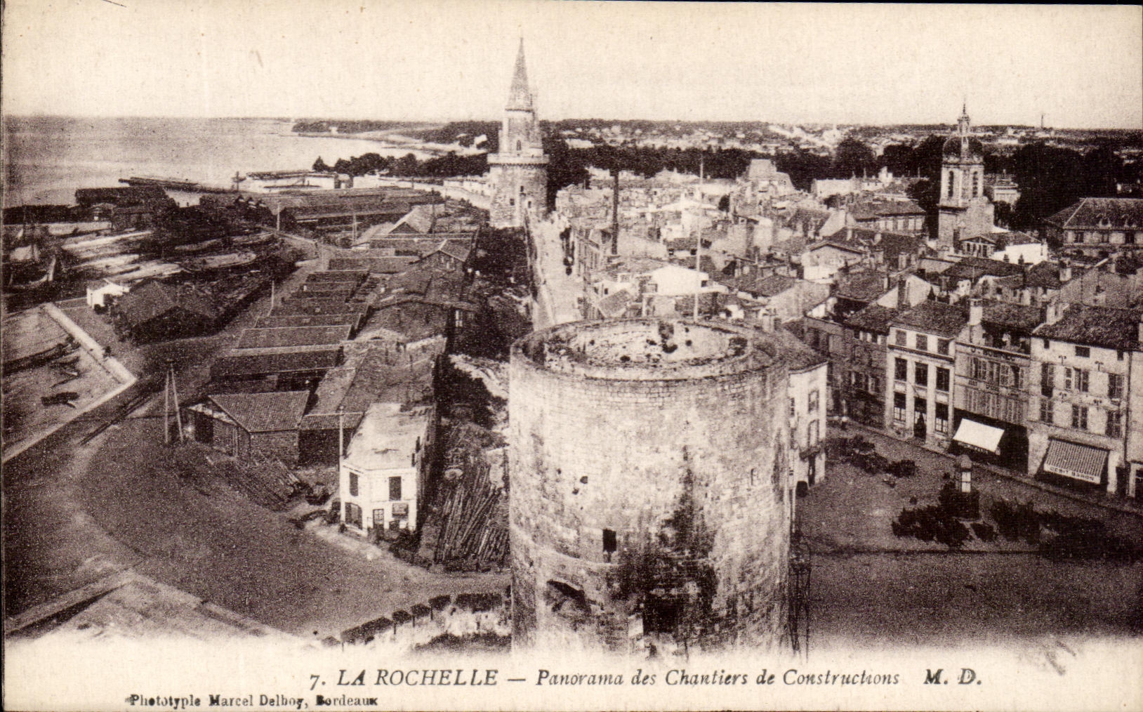 La Rochelle — Panorama des Chantiers de Constructions — Phototypie Marcel Delhoy, Bordeaux, n°7