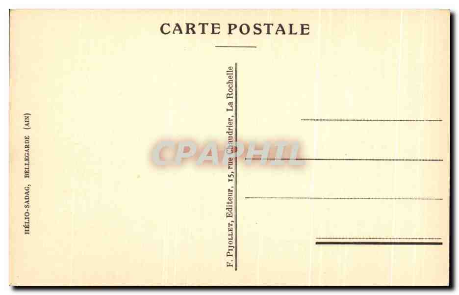 Intérieur du Port — vue du port avec tours et bateaux — F. Pjollet, éditeur, La Rochelle (Ain) — Verso