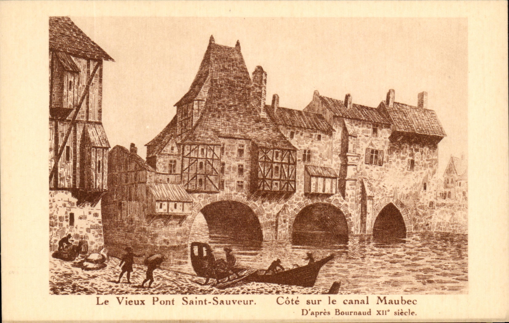 CPA Le Vieux Pont Saint Sauveur Cote Sur Le Canal Maubec La Rochelle