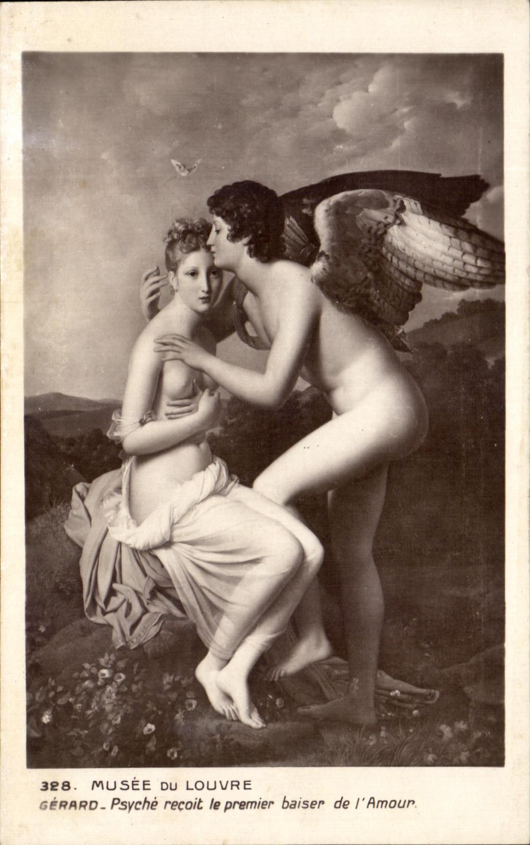 CPA Musee Du Louvre Gerard Psyche Recoit Le Premier Baiser De l'Amour