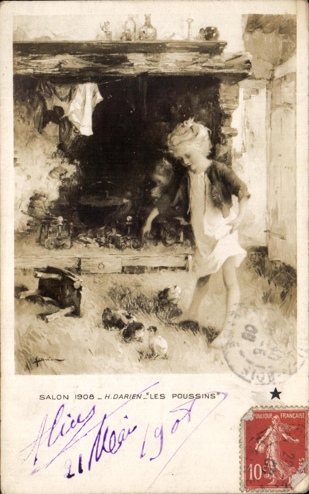 CPA Salon 1908 Les Poussins Darien 