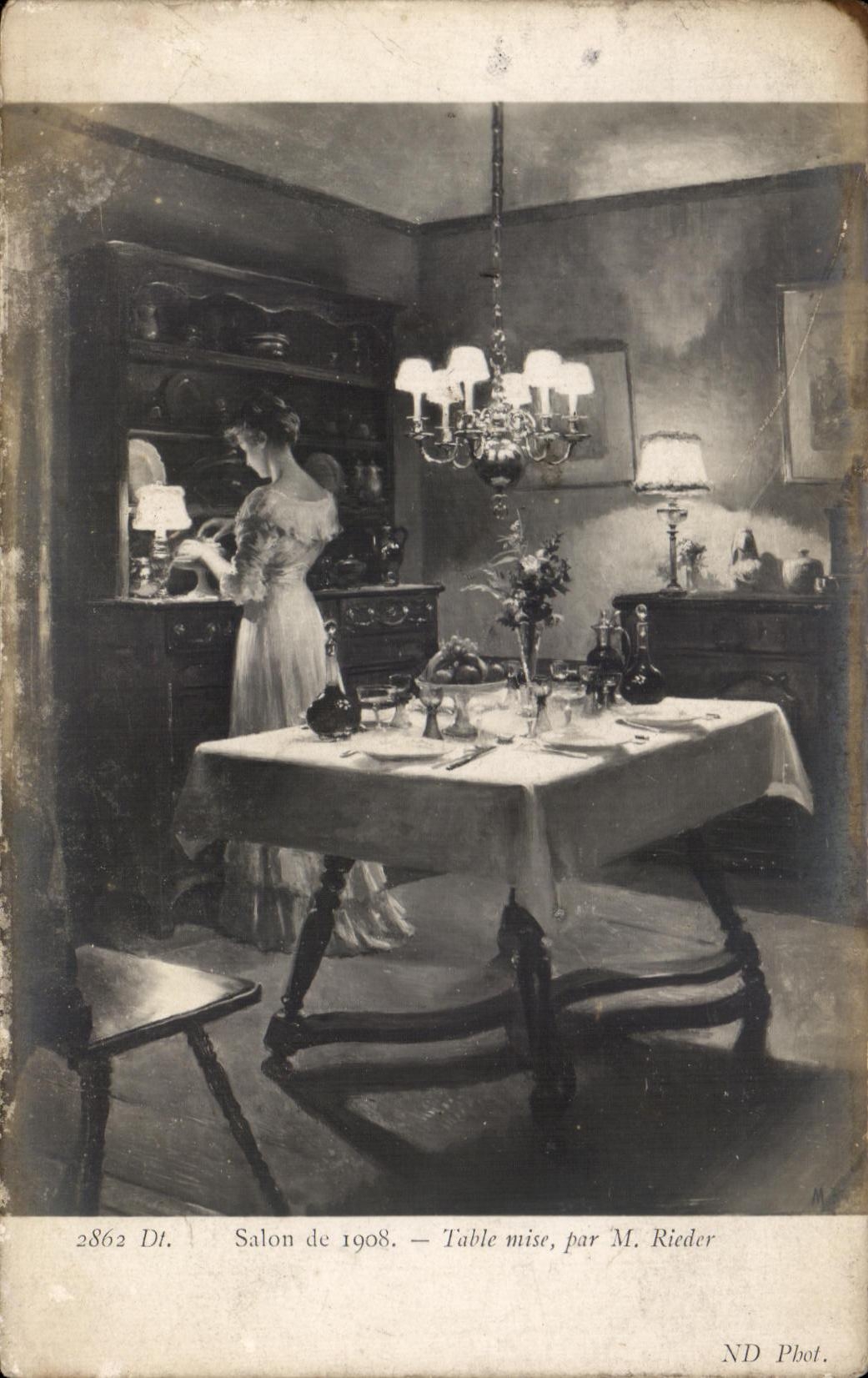 CPA Salon De 1908 Table Mise Par Rieder