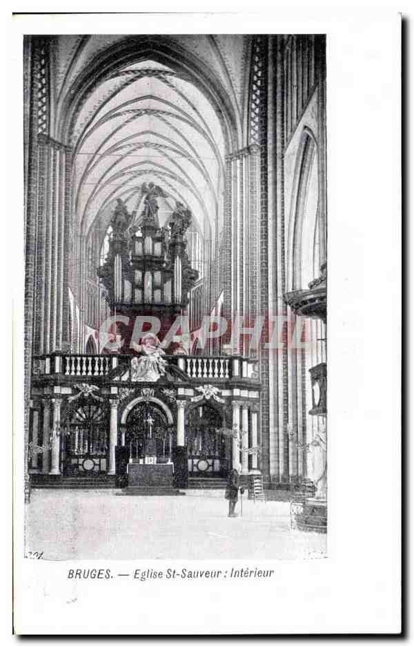 CPA Bruges Eglise St Sauveur Interieur