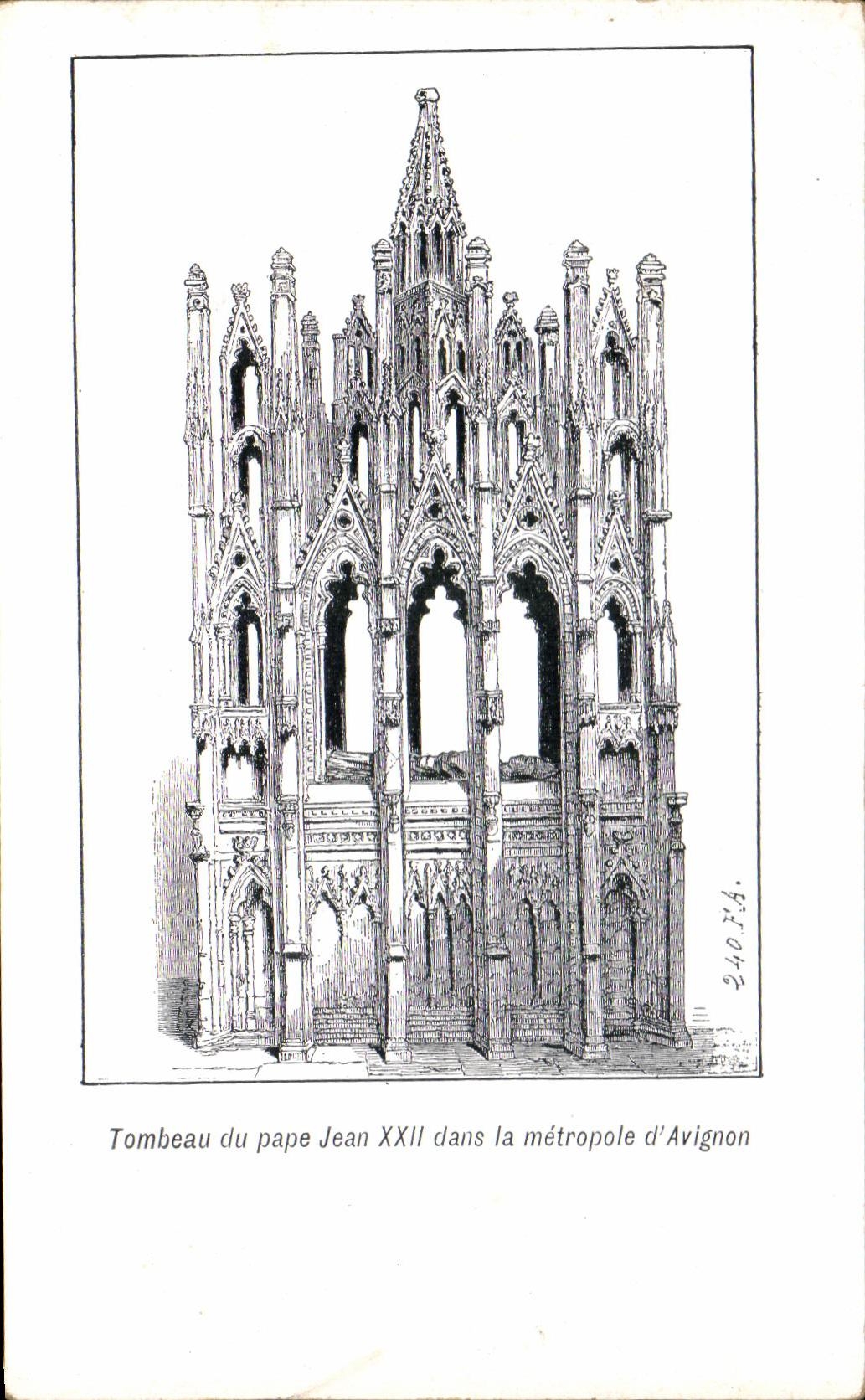 Grab des Papstes Johannes XXII in der Metropole Avignon — Sammlung 'L'Art Sacré' — n° 24074