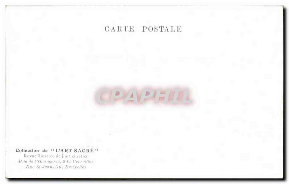 Crucifixion, ivoire sculpté, IXe siècle — (Egl. de Gannat, Allier) — Collection 'L'ART SACRÉ', CPAPHIL — Reverso