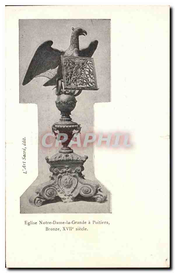 CPA Eglise Notre Dame la Grande a Poitiers Bronze 17eme Aigle