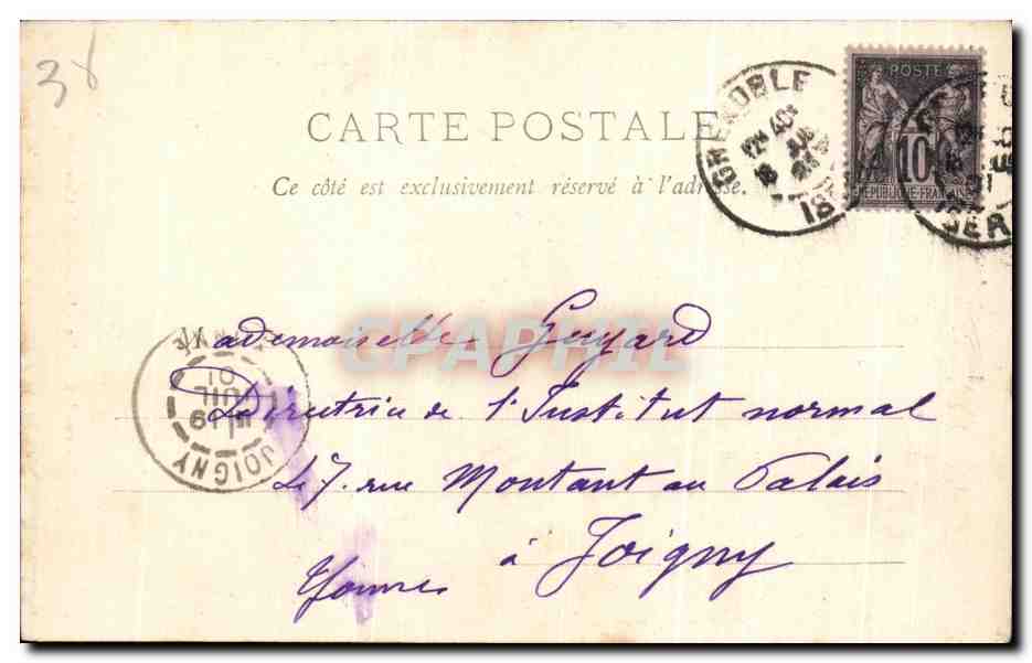 CPA Environs de Grenoble La Cascade de Claix — Verso