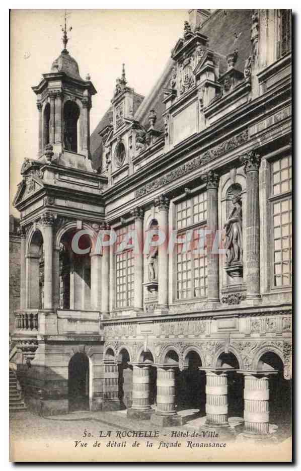 La Rochelle - Hôtel-de-Ville - Vue de détail de la façade Renaissance
