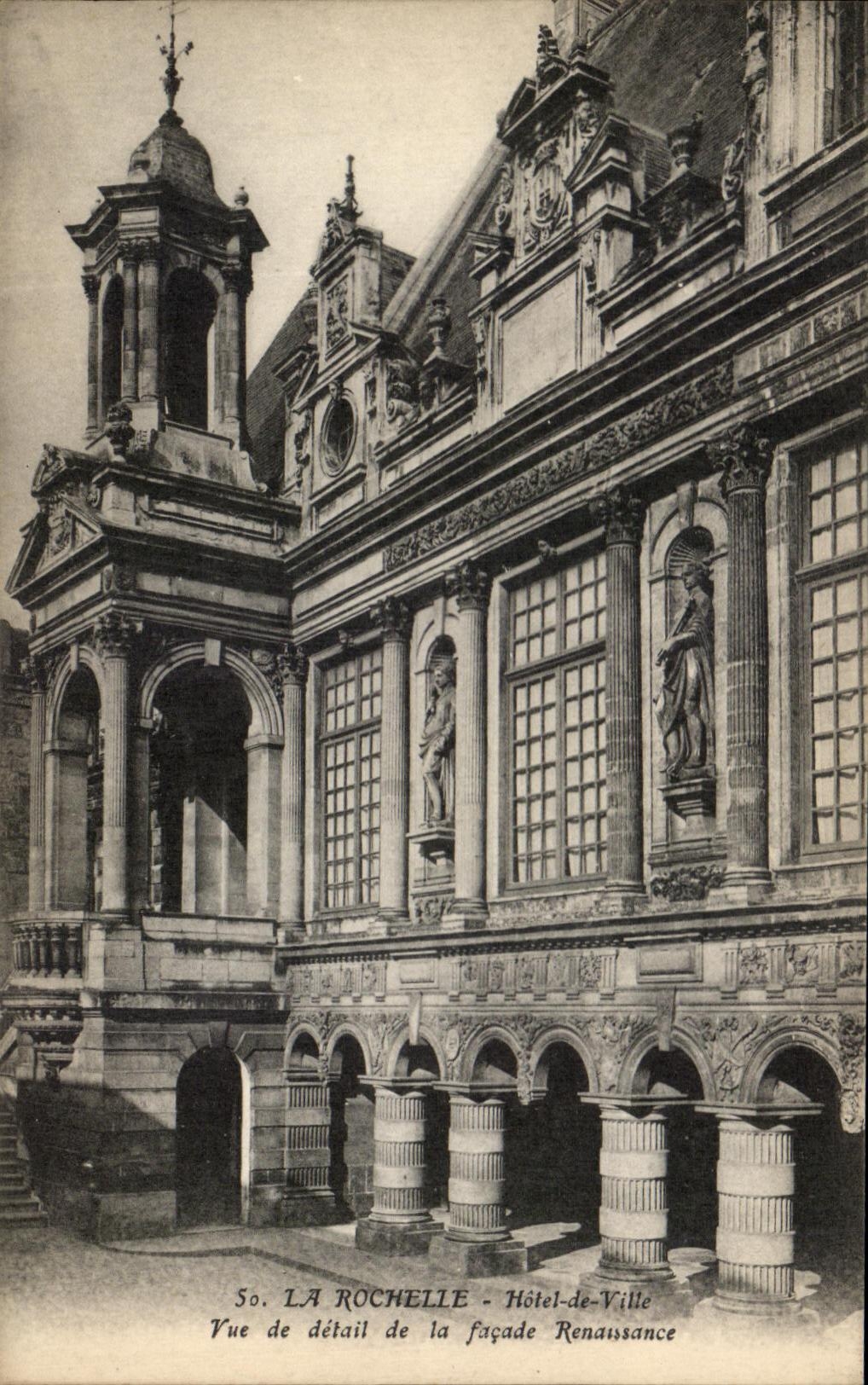 La Rochelle - Hôtel-de-Ville - Vue de détail de la façade Renaissance