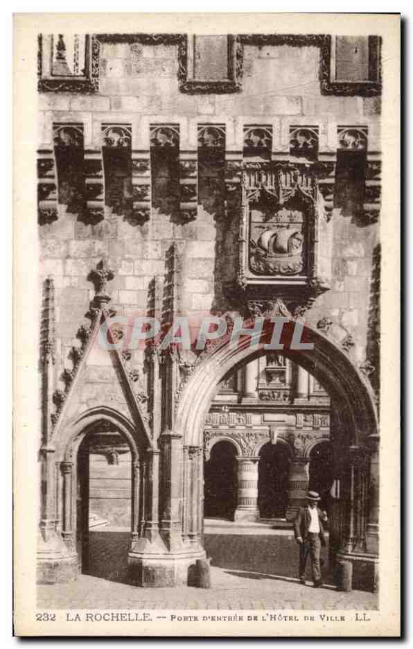 La Rochelle — Porte d'entrée de l'Hôtel de Ville — Édition Artistique M. Mercier, n° 232
