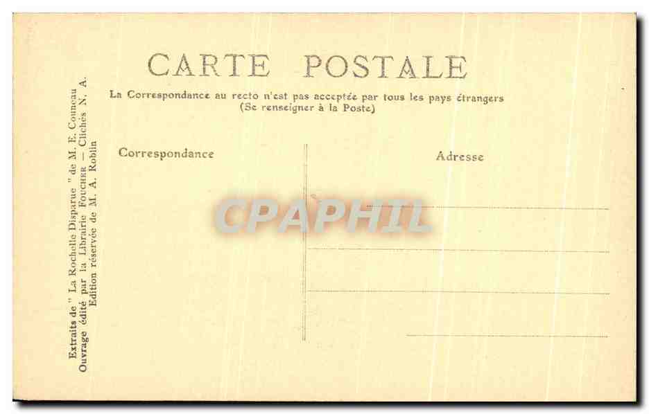 La Rochelle Disparue — La Rue sur les Murs au XIVe siècle — Édition de M. A. Roblin — Verso
