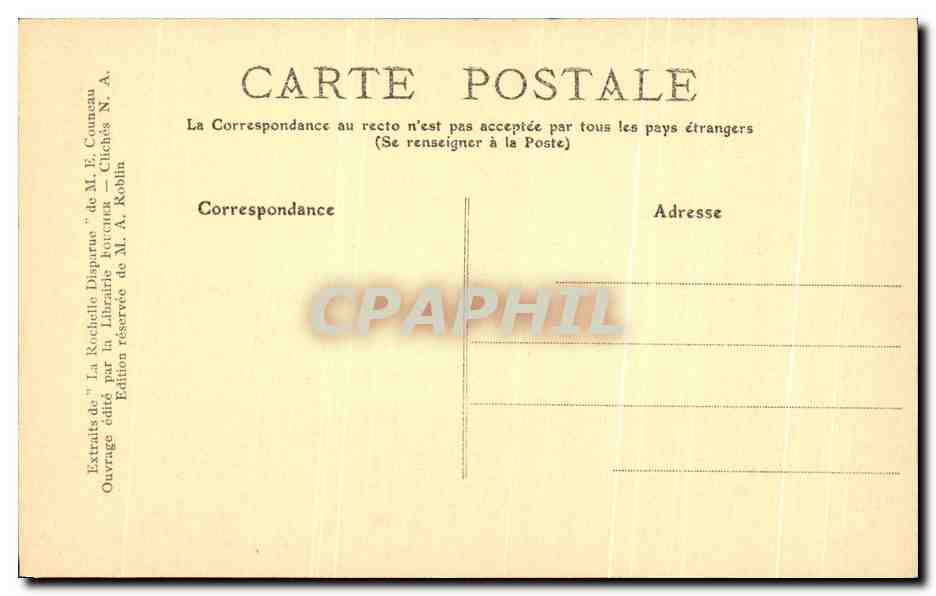 La Rochelle Disparue — Bastion du Gebut — Édition de M. E. Counceau — Rückseite