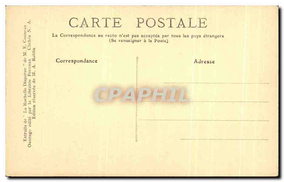 CPA La Rochelle Disparue Ancienne Porte du Temple Rue du Temple — Verso