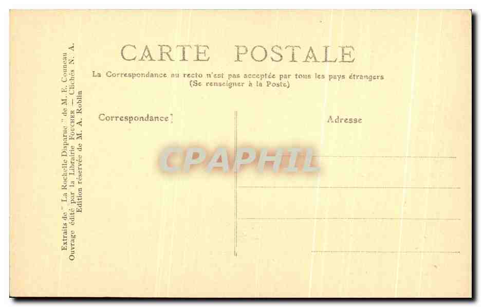 CPA La Rochelle Disparue La Rue et le clocher Saint Sauveur — Rückseite