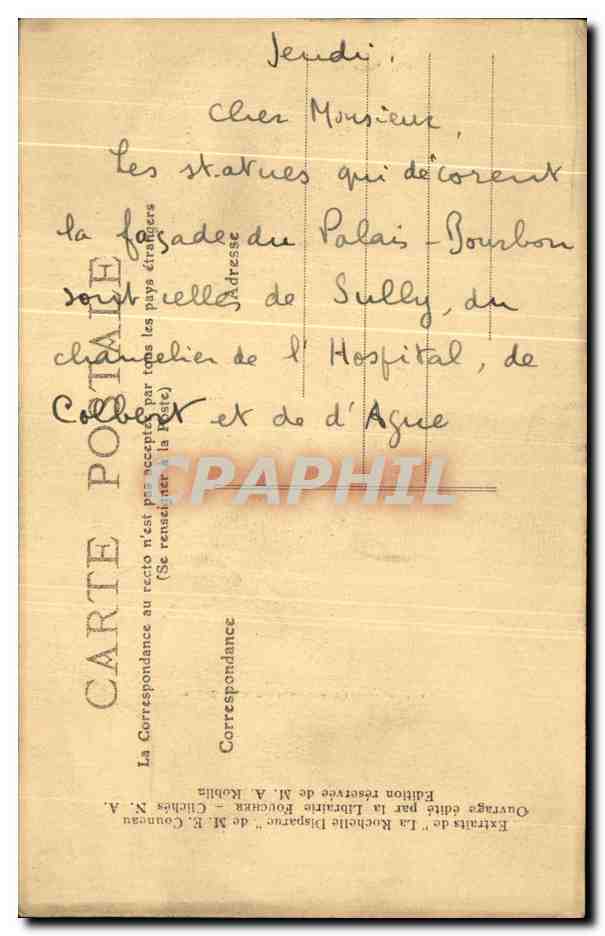 La Rochelle Disparue — L'Entrée du Port au XVème Siècle — Édition de M. A. Kobilia — Verso