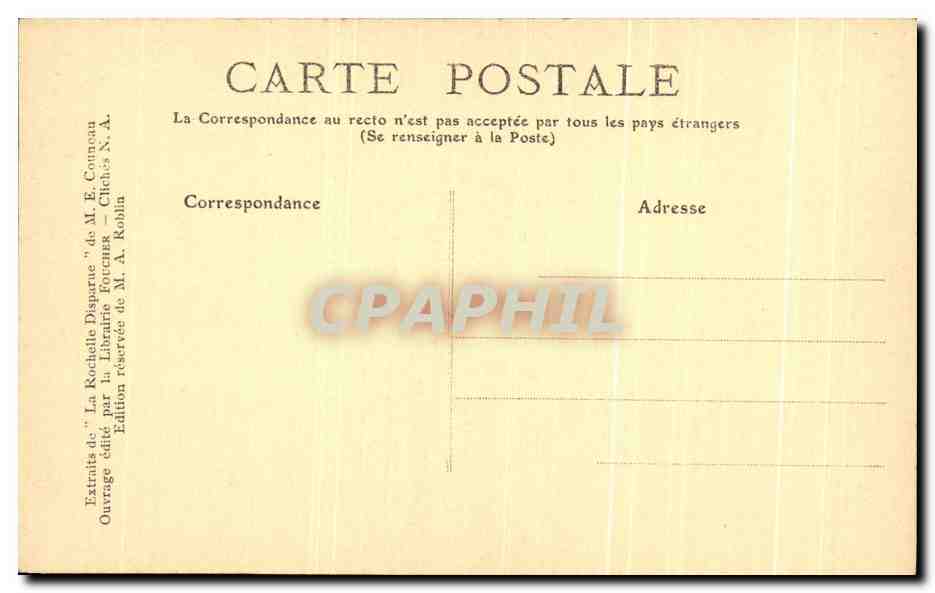CPA La Rochelle Disparue L'Ancienne Petite Rue du Port — Verso