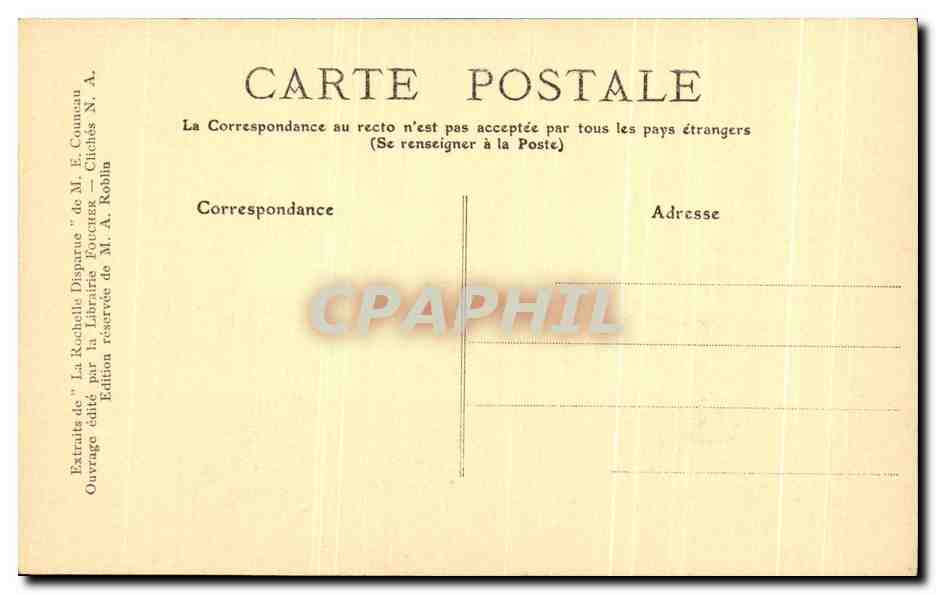 CPA La Rochelle Disparue La Grosse Horloge en 1710 — Verso