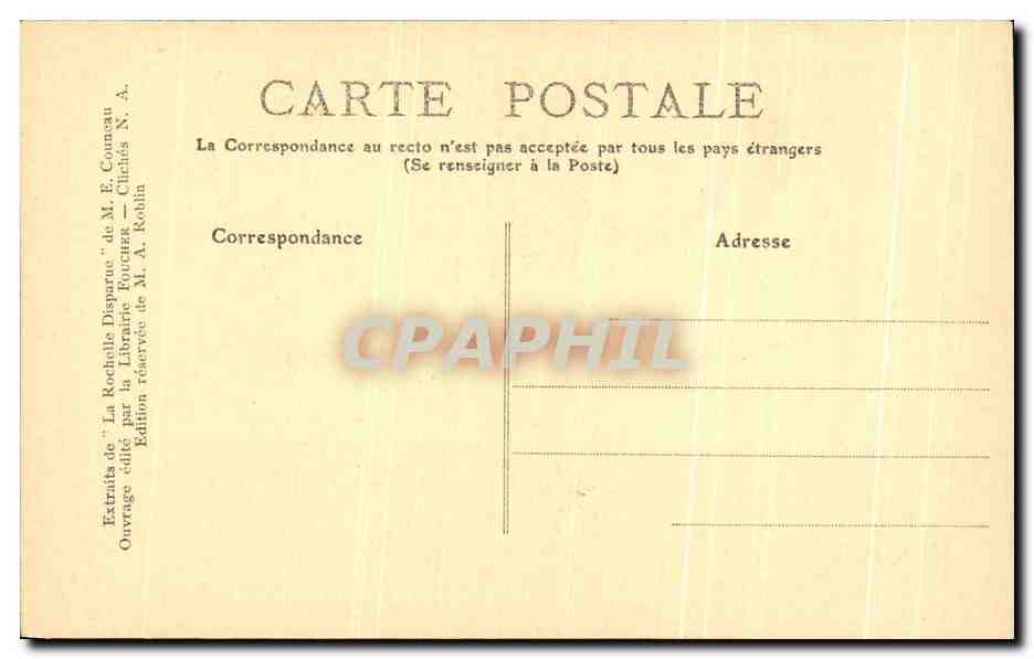 CPA La Rochelle Disparue Maison Henri II Ancien Hotel de Ville Mousquetaires — Back