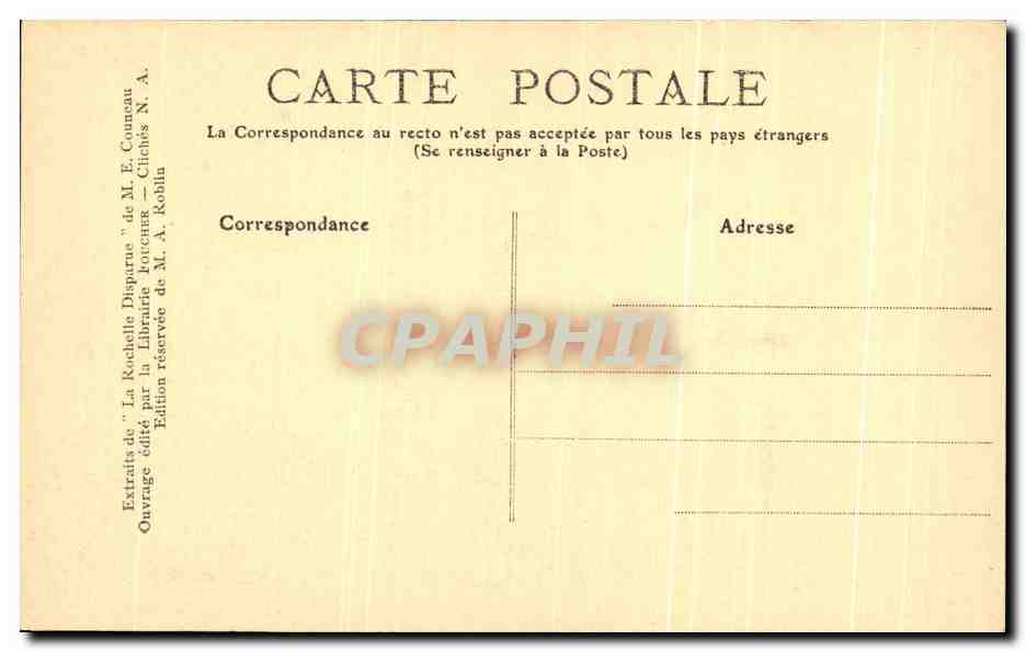 CPA La Rochelle Disparue La Porte de l'Evesect — Rückseite