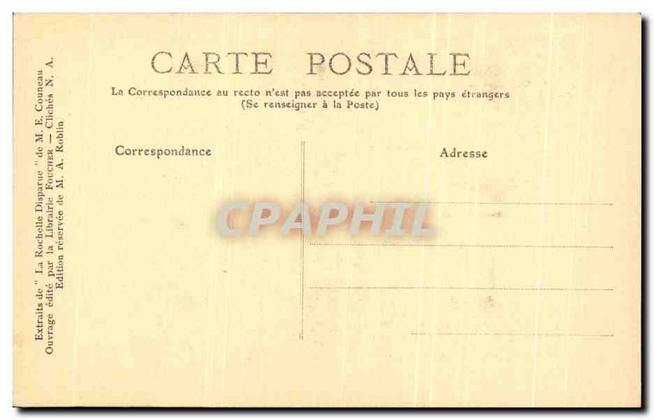 CPA La Rochelle Disparue Costume du Maire — Verso