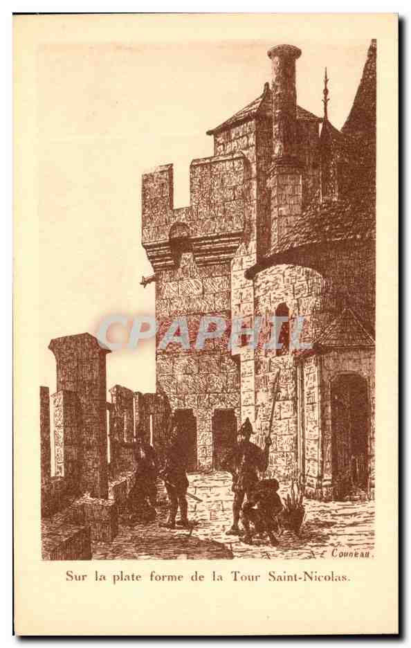 CPA Sur La Plate forme de la Tour Saint Nicolas La Rochelle