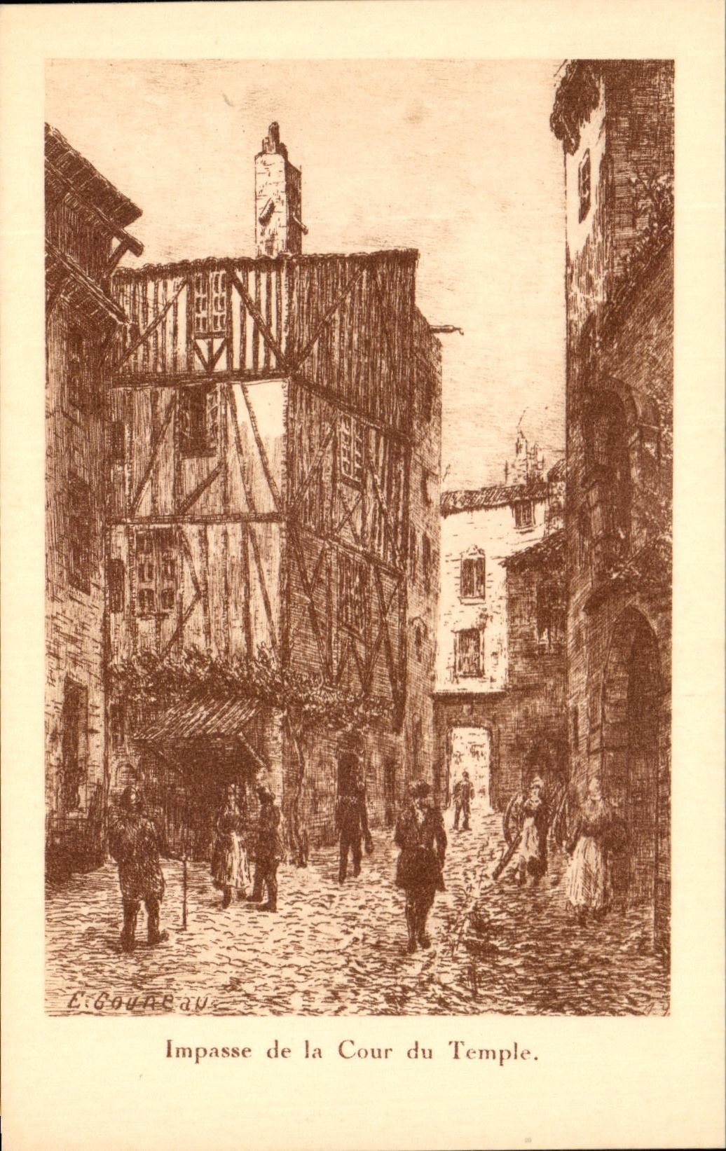 CPA Impasse de la Cour du Temple La Rochelle