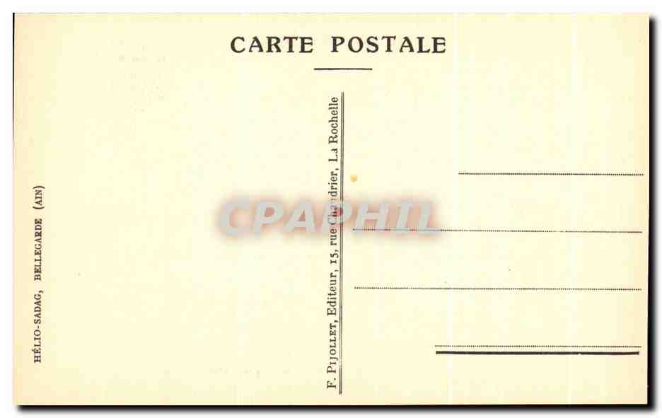 Cour intérieure de la Maison, Rue Dupaty, N° 26 — gravure — Éditeur F. Pijollet, Hélio-Sadag, La Rochelle — Verso