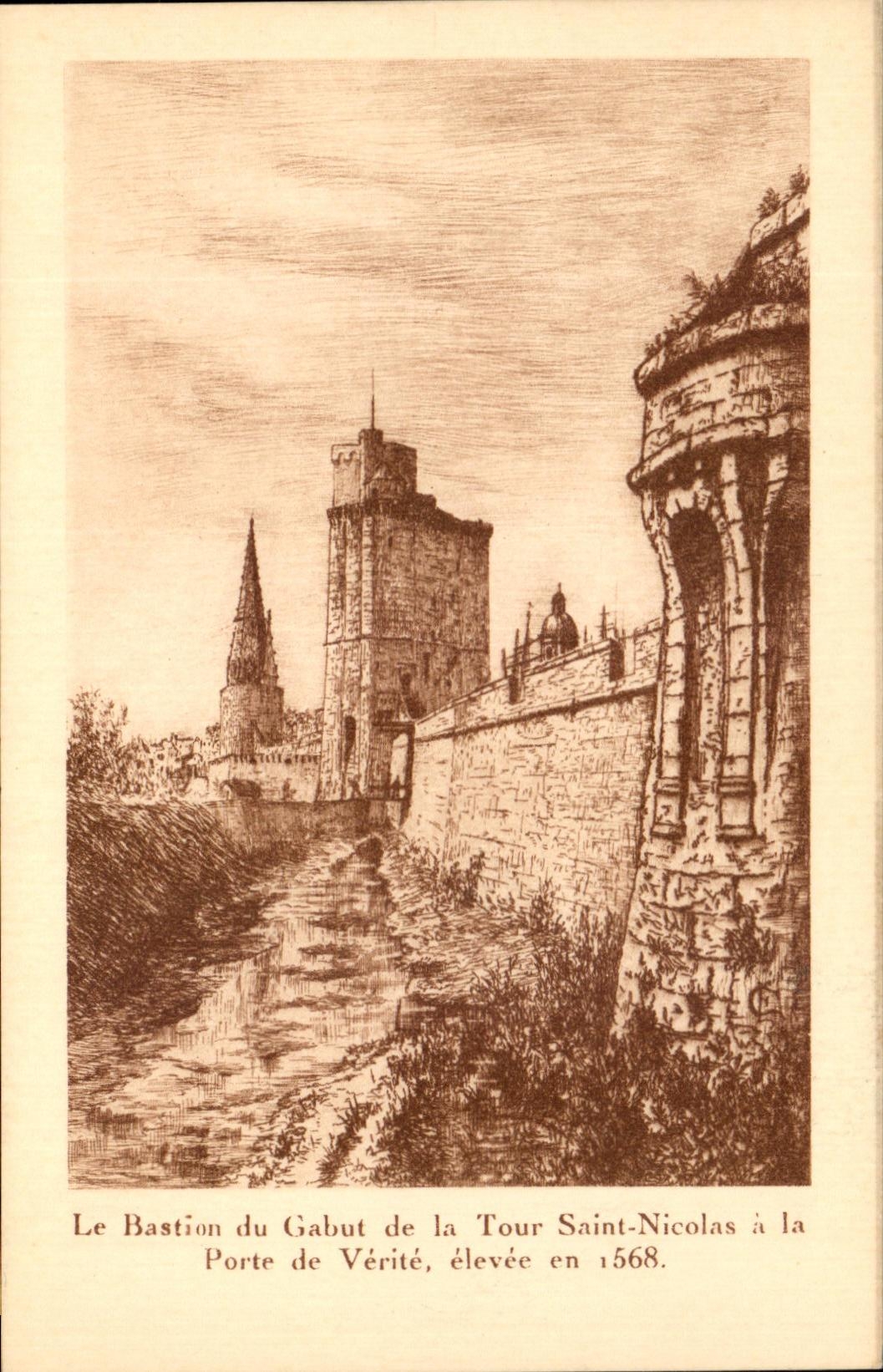Le Bastion du Gabut de la Tour Saint-Nicolas à la Porte de Vérité, élevée en 1568 — Hélio-Sadac, La Rochelle (Ain)