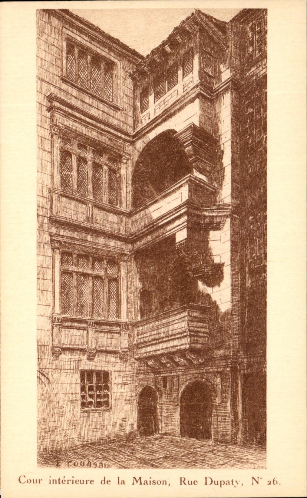 CPA Cour Interieure de la Maison Rue Dupaty La Rochelle