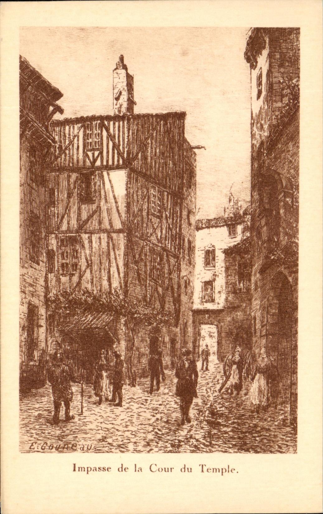 CPA Impasse de la Cour du Temple La Rochelle