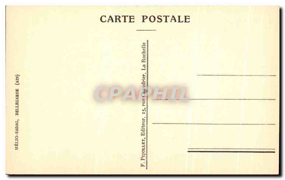 Rue Bletterie, xvième siècle — gravure de L. Grinette — éditeur F. Pjollet, La Rochelle — Verso