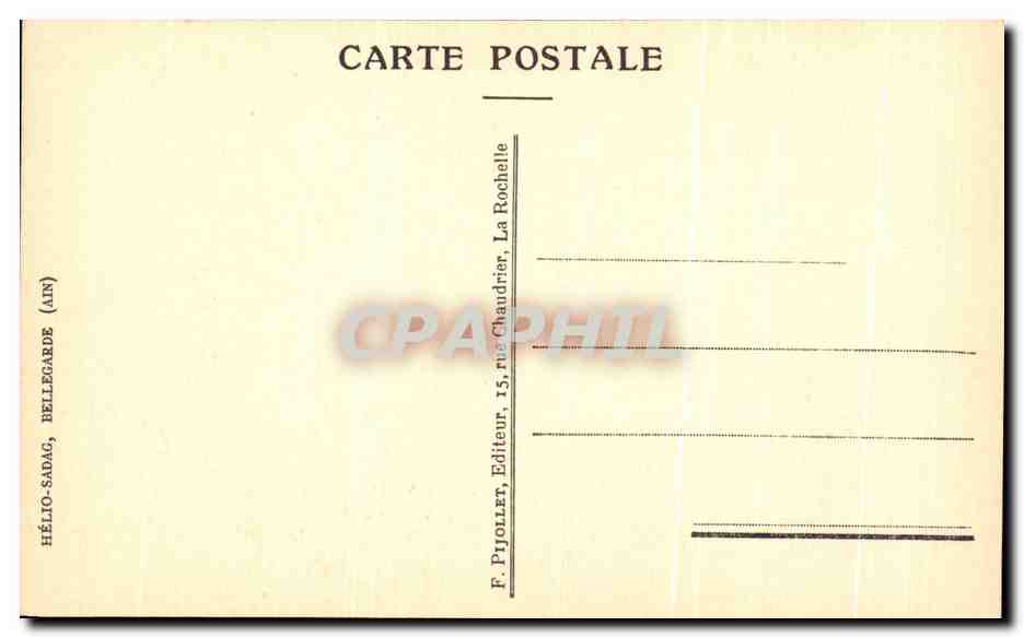 Ancien escalier de l'Hôtel de Ville — gravure — F. Pjollot, éditeur, La Rochelle (Ain) — Verso