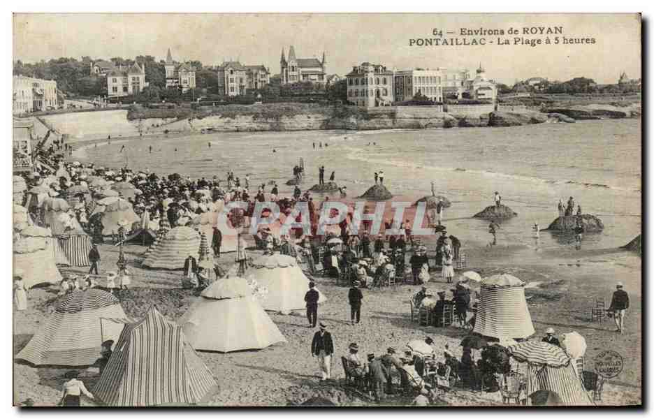 CPA Envlrons De Royan Pontaillac La Plage A 5 Heures