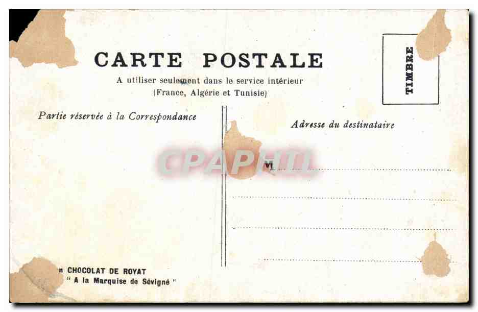 La soupe à bord — Collection du Chocolat de Royat — N°16 — D. Besnou — Verso