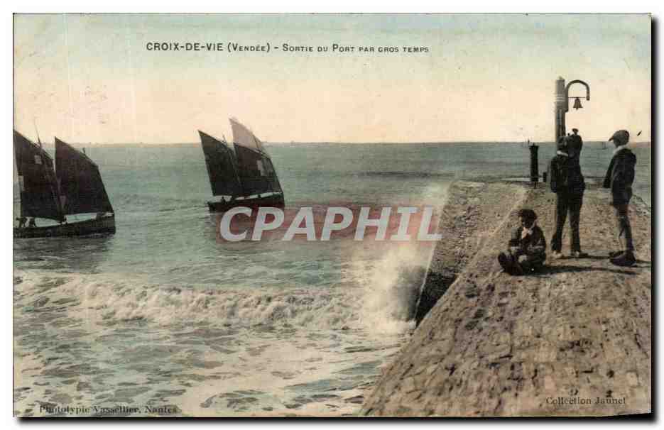 CPA Croix De Vie Sorte Du Port Gros Temps Bateaux