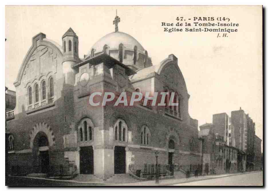 CPA Paris Rue De La Tombe Issoire Eglise Saint Dominique