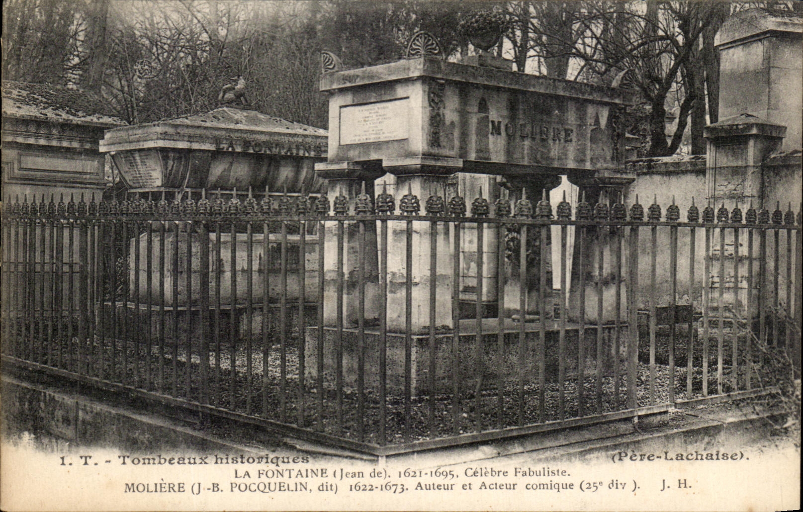 CPA Tombeaux Historeques La Fontaine Celebre Fabuliste Moliere Pocquelin Paris Pere Lachaise