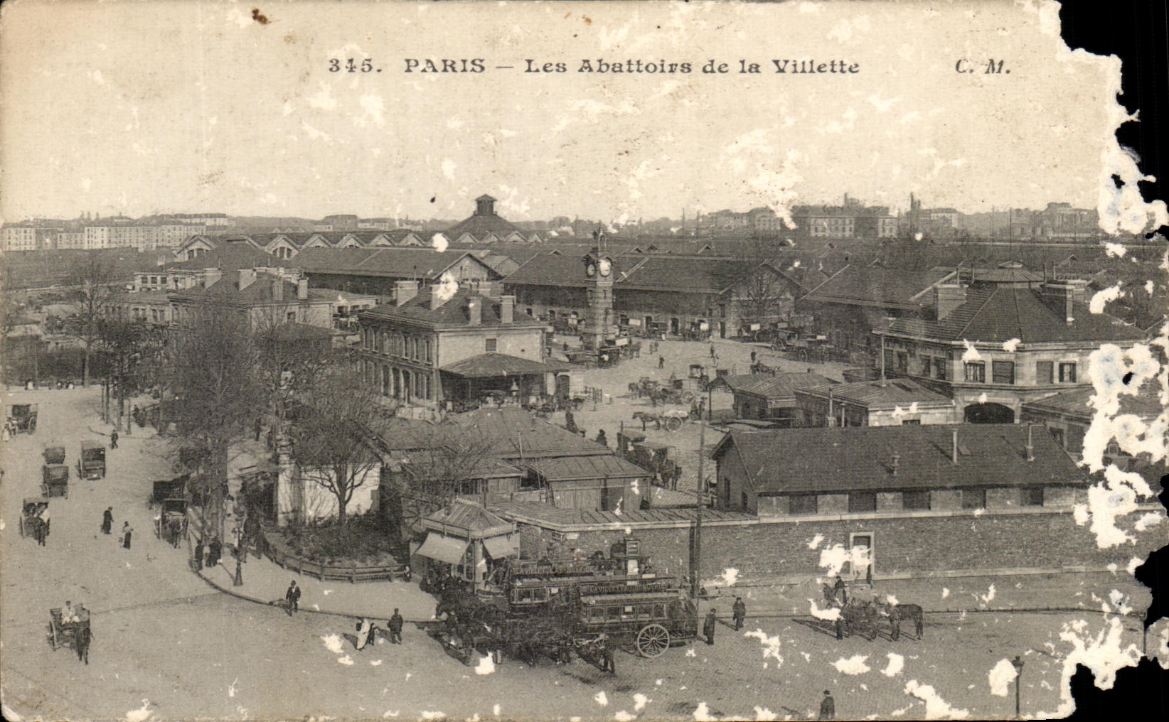 Antike Ansichtskarte Paris Les Abaltoirs de la Villette