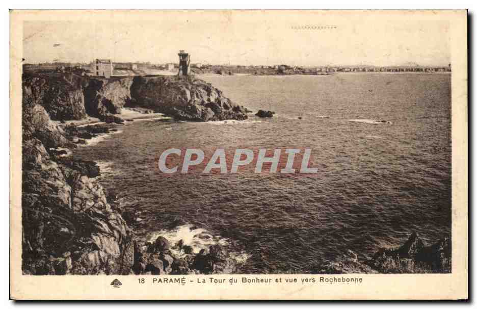 Paramé — La Tour du Bonheur et vue vers Rochebonne — Éditeur A. B. C. n°18
